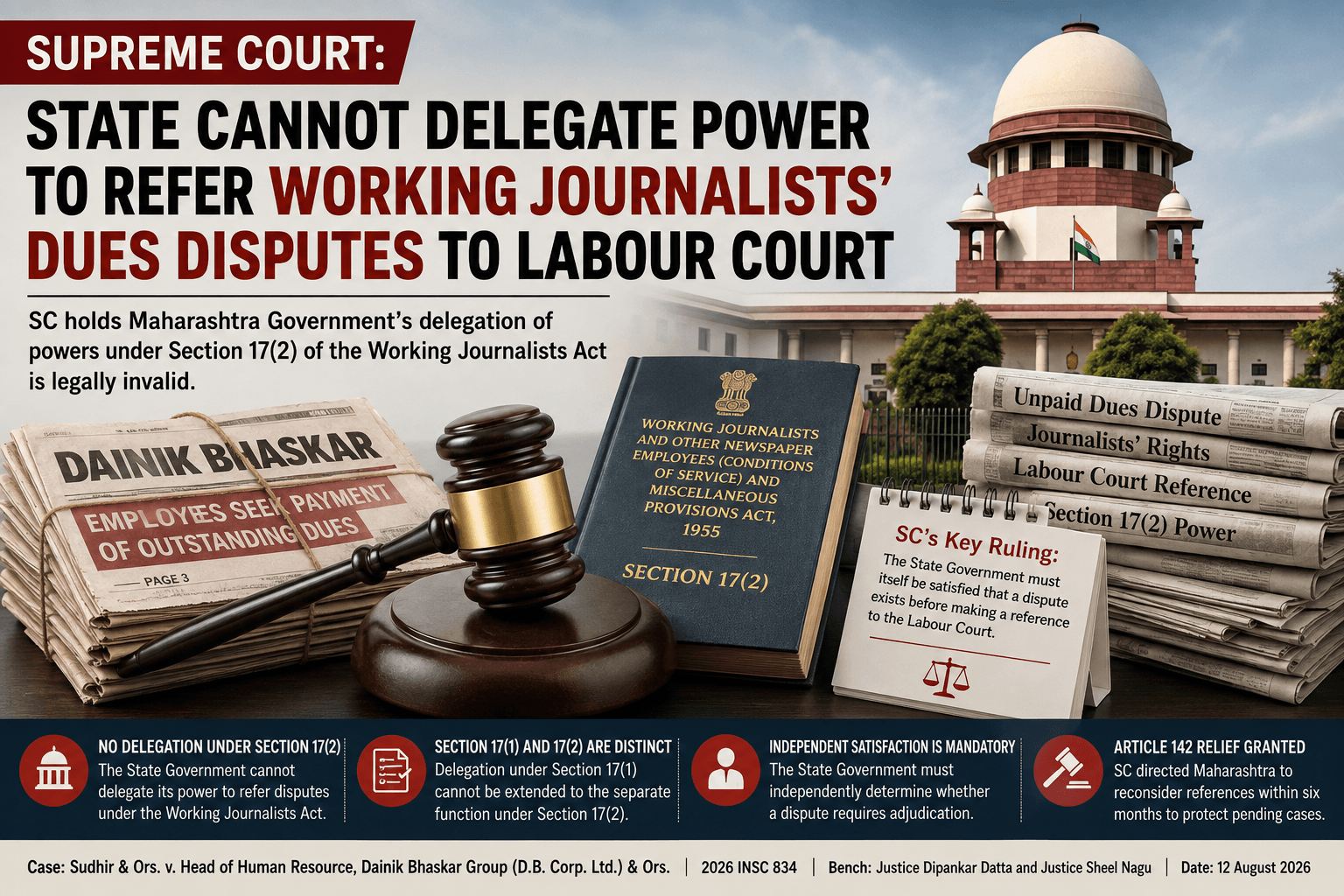 Supreme Court: State Cannot Delegate Power to Refer Working Journalists' Dues Disputes to Labour Court