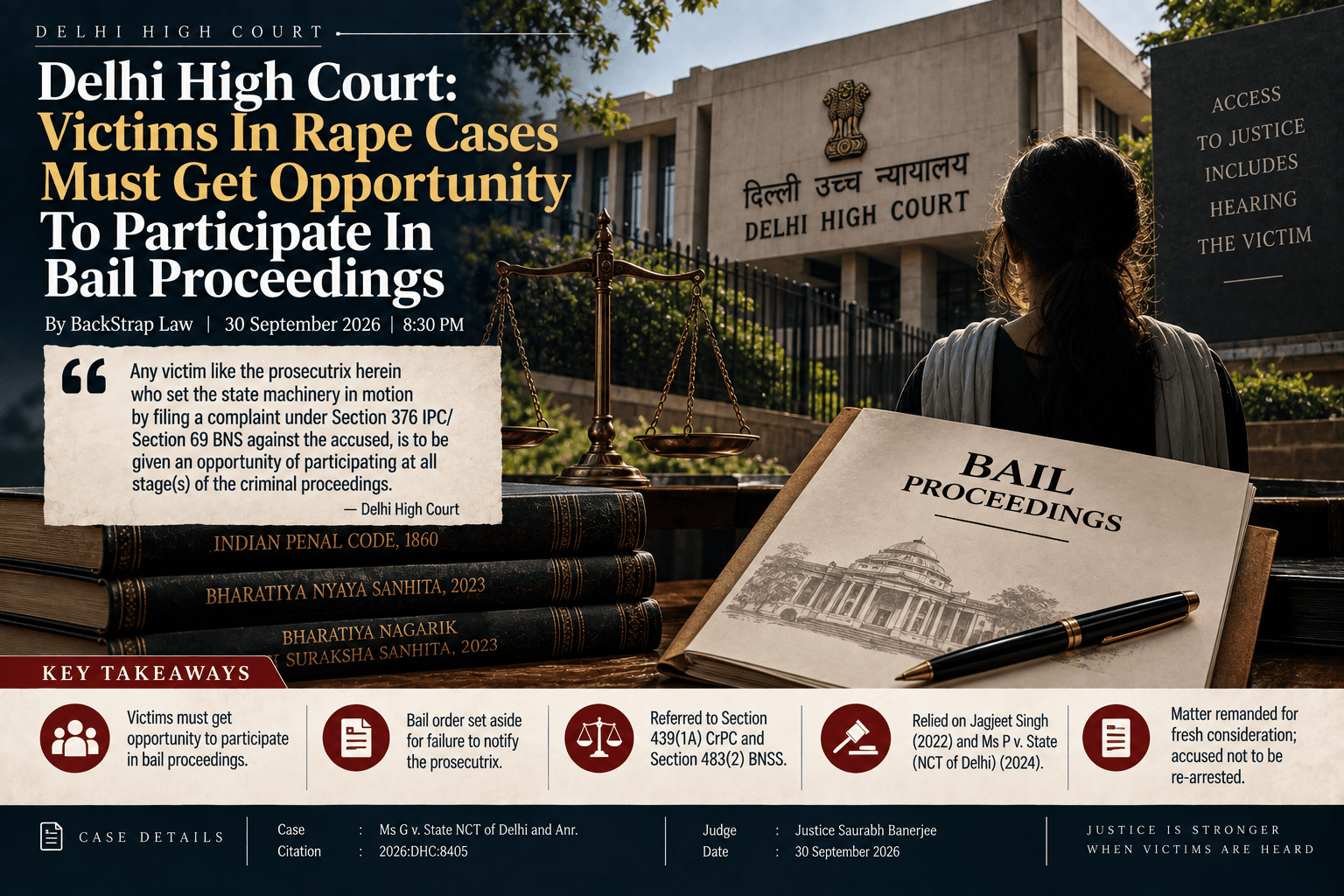 Delhi High Court: Victims In Rape Cases Must Get Opportunity To Participate In Bail Proceedings