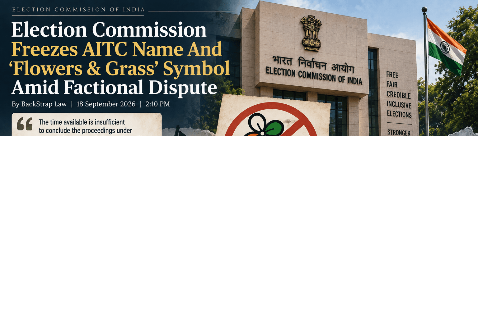 Election Commission Freezes AITC Name And ‘Flowers & Grass’ Symbol Amid Factional Dispute